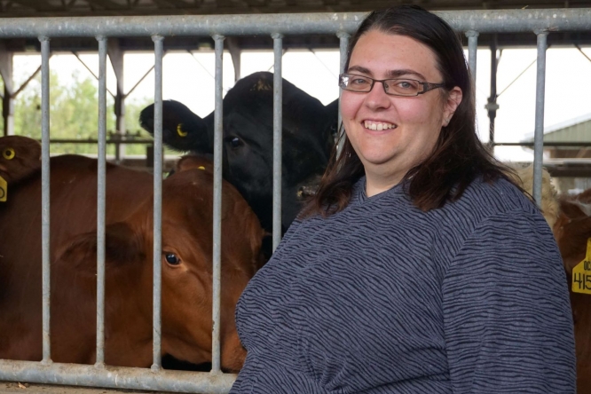 Katie Wood at Elora Beef Research Station